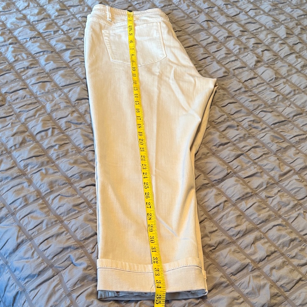 J. Jill Women's Cropped light yellow Jeans - Picture 5 of 6